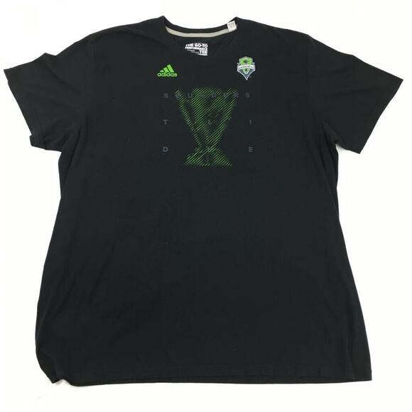 Seattle Sounders FC Adidas Mens The Go To T-Shirt Black Climalite Big & Tall 2X - Picture 1 of 7